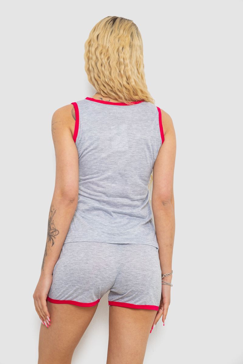 Пижама женская с принтом, цвет серо-малиновый, 238RB40 — изображение 4