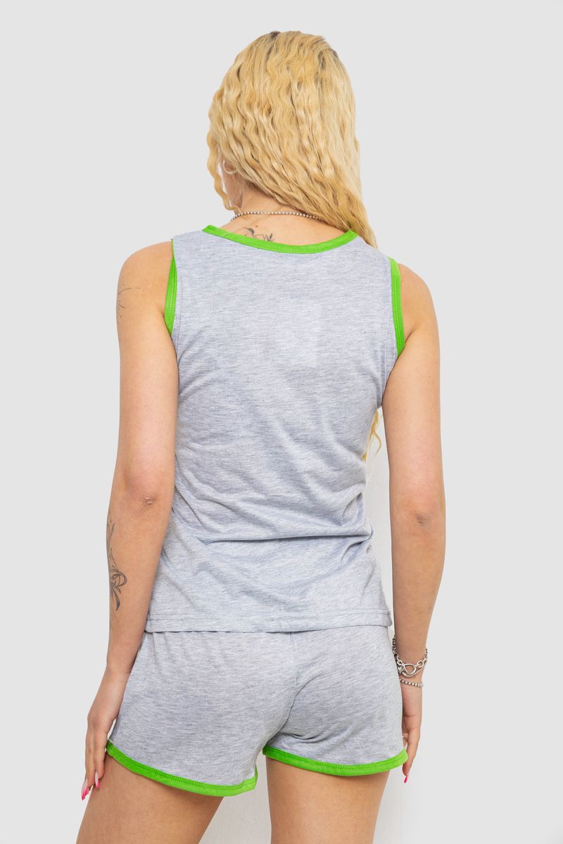 Пижама женская с принтом, цвет серо-салатовый, 238RB40 — изображение 4