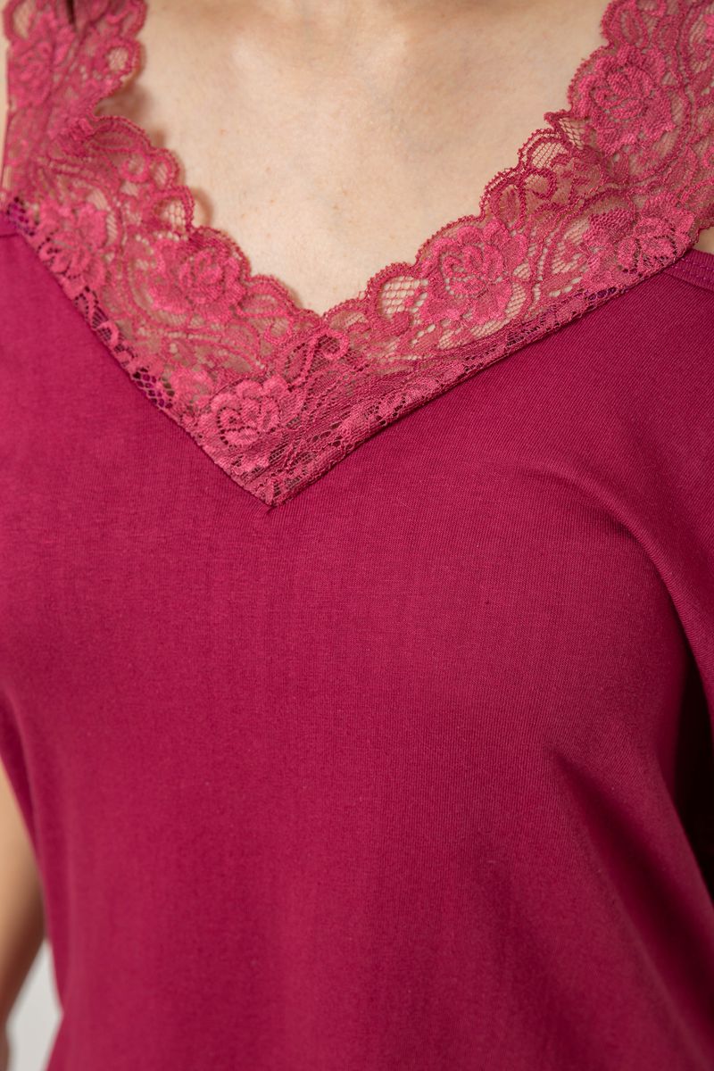 Пижама женская с принтом, цвет бордовый, 243R1600-015 — изображение 5