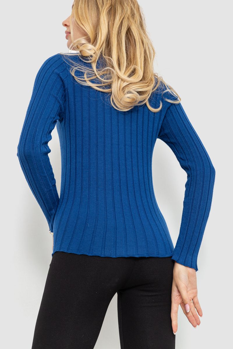 Кофта женская однотонная, цвет синий, 204R018 — изображение 4