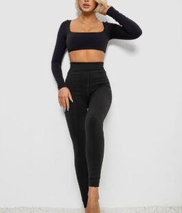 Лосины утепленные на меху, цвет черный, 139RF1362