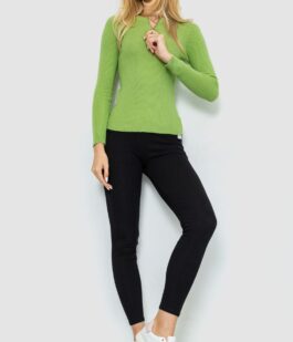 Кофта женская на молнии в рубчик, цвет фисташковый, 204R003