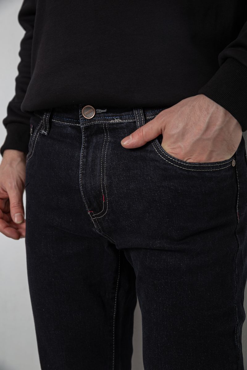 Джинсы мужские демисезонные, цвет черный, 243R8118 — изображение 5