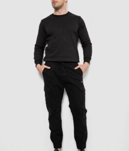 Штаны мужские однотонные, цвет черный, 244R1693