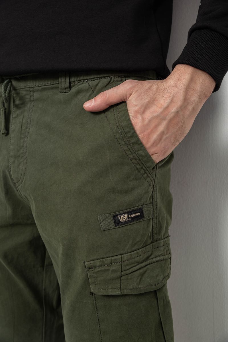 Штаны мужские однотонные, цвет хаки, 244R1693 — изображение 5