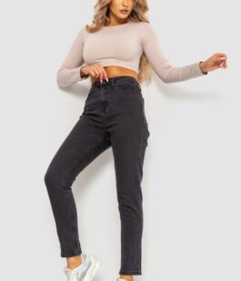 Джинсы женские стрейчевые, цвет темно-серый, 233R1810073