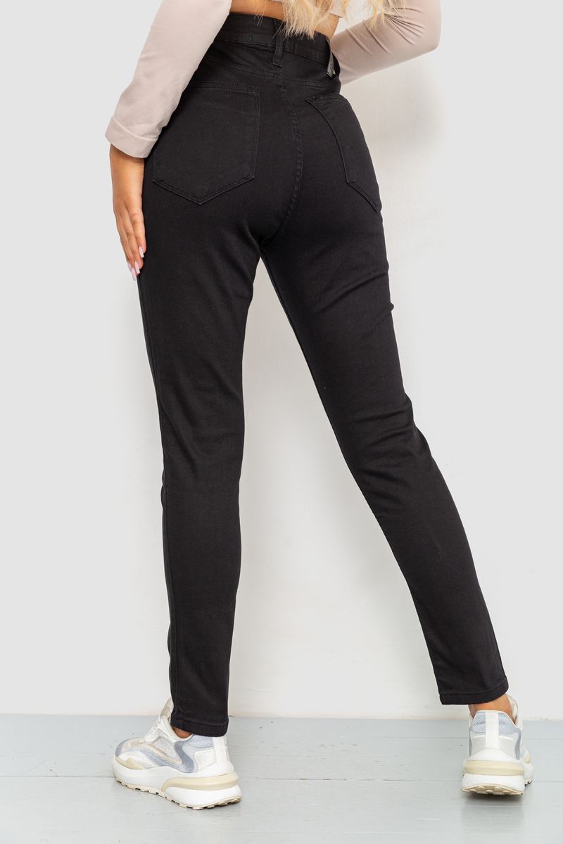 Джинсы женские стрейчевые, цвет черный, 233R1810073 — изображение 4
