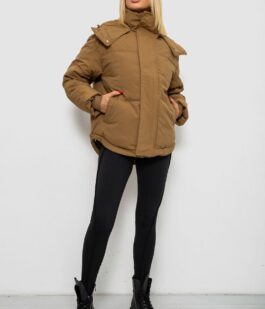 Куртка женская зимняя короткая, цвет хаки, 244R983