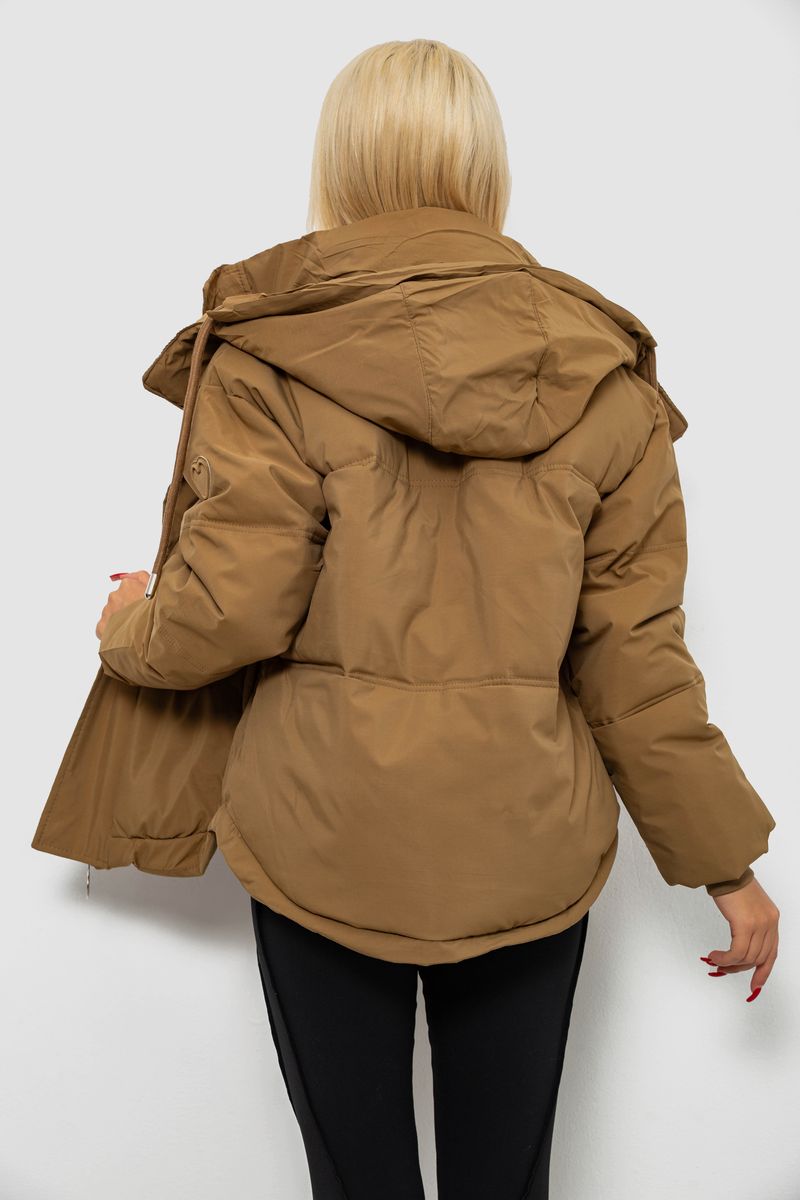 Куртка женская зимняя короткая, цвет хаки, 244R983 — изображение 4