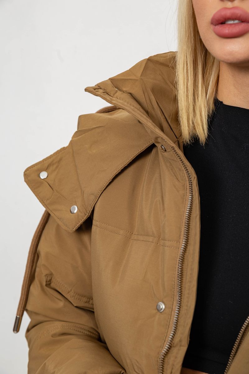 Куртка женская зимняя короткая, цвет хаки, 244R983 — изображение 5