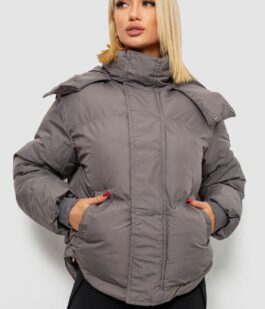Куртка женская зимняя короткая, цвет серый, 244R983