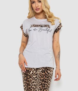 Пижама женская с принтом, цвет серый, 243R2101