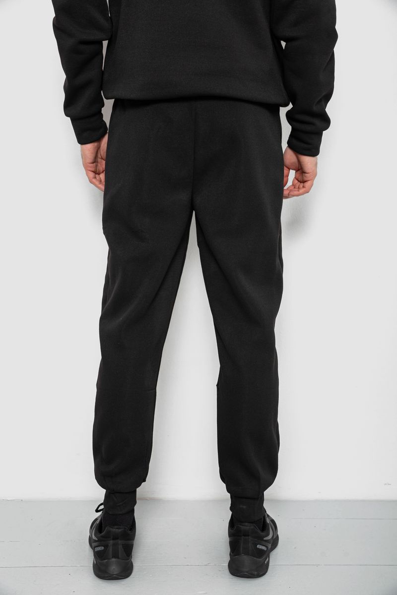 Спортивные штаны мужские на флисе, цвет черный, 129RA9995 — изображение 4