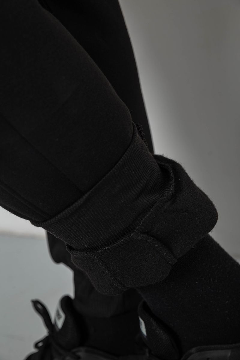 Спортивные штаны мужские на флисе, цвет черный, 129RA9995 — изображение 7