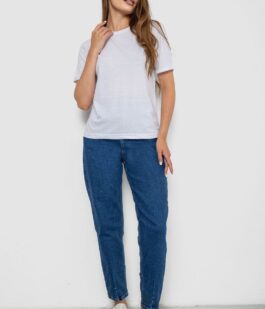 Футболка женская однотонная, цвет белый, 238R111-1