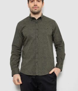 Рубашка мужская с принтом, цвет хаки, 186R6053