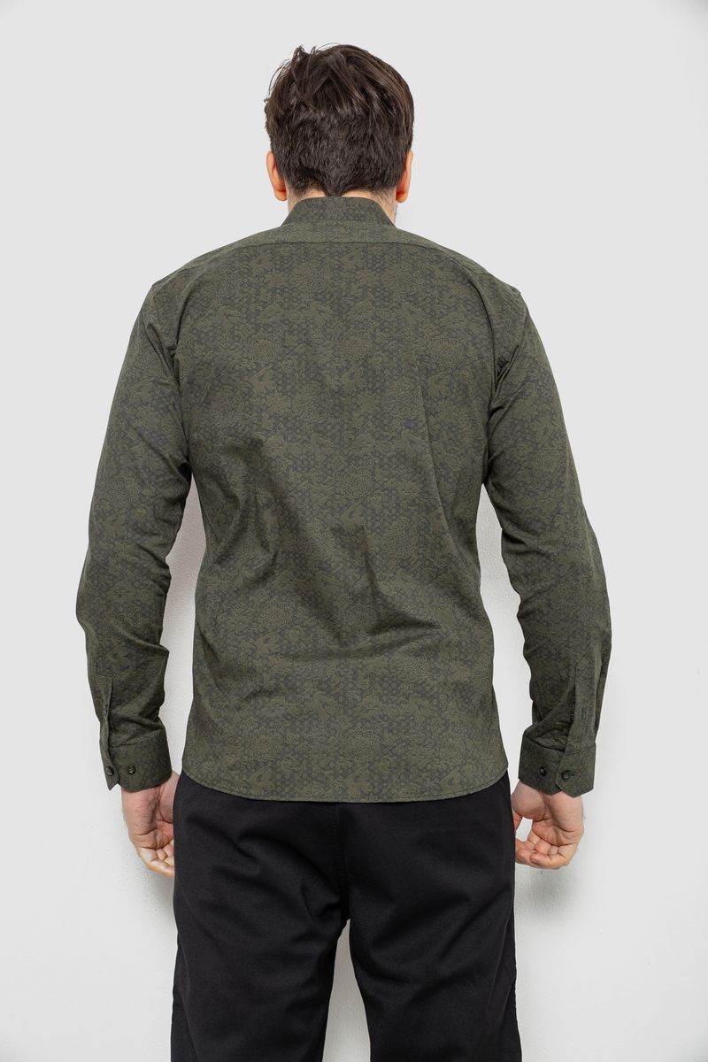 Рубашка мужская с принтом, цвет хаки, 186R6053 — изображение 4