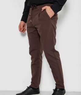 Брюки мужские классические однотонные, цвет коричневый, 157RU02-007