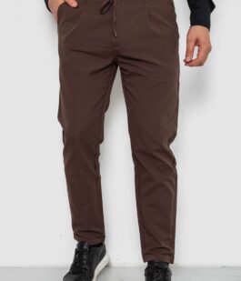Брюки мужские классические однотонные, цвет коричневый, 157RU02-007