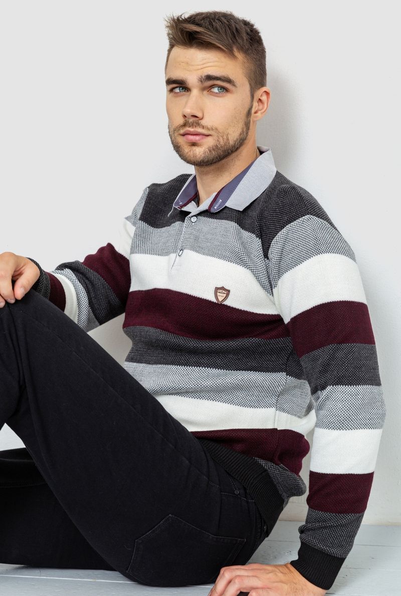 Свитер-обманка мужской в полоску