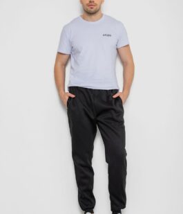 Спортивные штаны мужские на флисе, цвет черный, 244ROP09