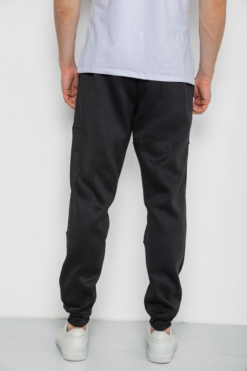 Спортивные штаны мужские на флисе, цвет черный, 244ROP09 — изображение 4