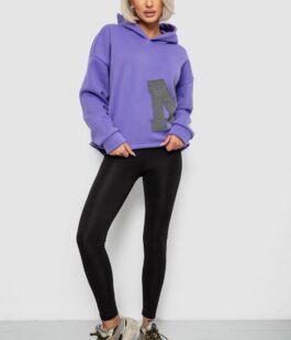 Худи женский с капюшоном на флисе, цвет сиреневый, 257R335