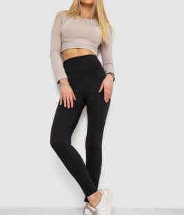 Лосины в рубчик, цвет черный, 238R58202