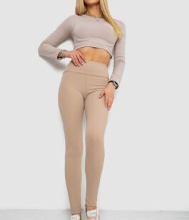 Лосины в рубчик, цвет бежевый, 238R58202