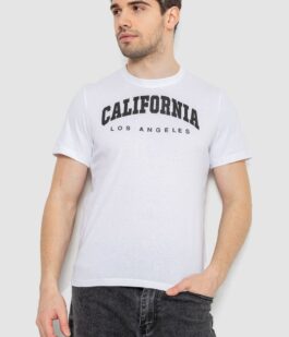 Футболка мужская с принтом, цвет белый, 241R1908