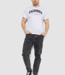 Футболка мужская с принтом, цвет белый, 241R1908