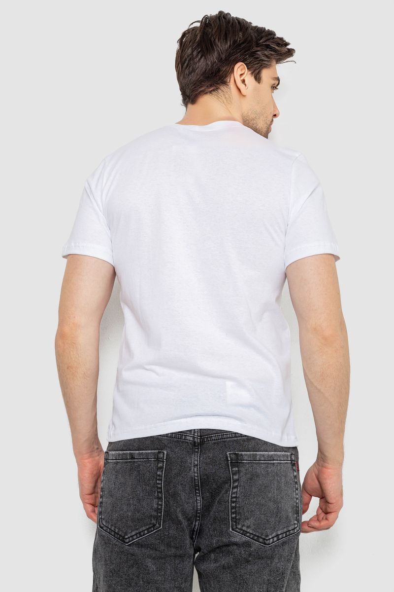 Футболка мужская с принтом, цвет белый, 241R1908 — изображение 4