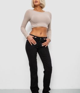 Джинсы женские однотонные, цвет черный, 244R1031