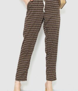 Штаны женские свободного кроя, цвет коричнево-горчичный, 244R053