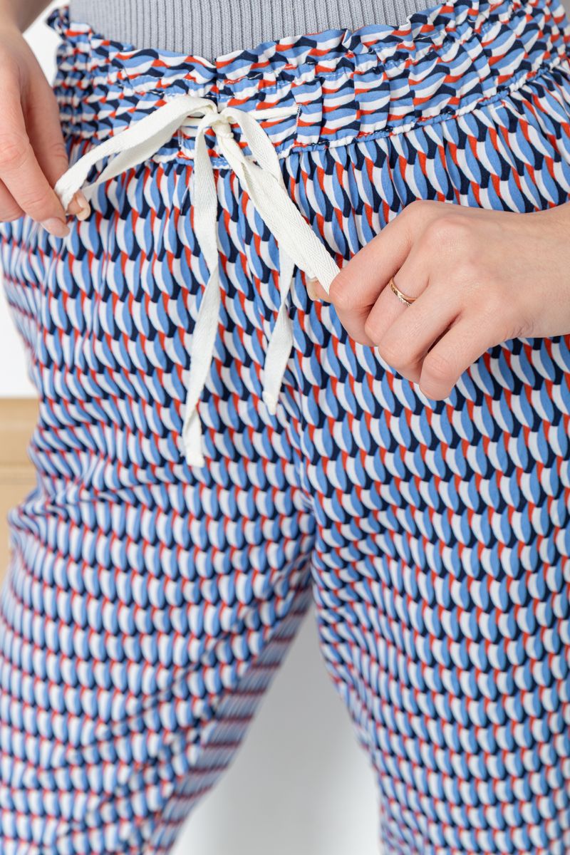 Штаны женские свободного кроя, цвет сине-голубой, 244R053 — изображение 5