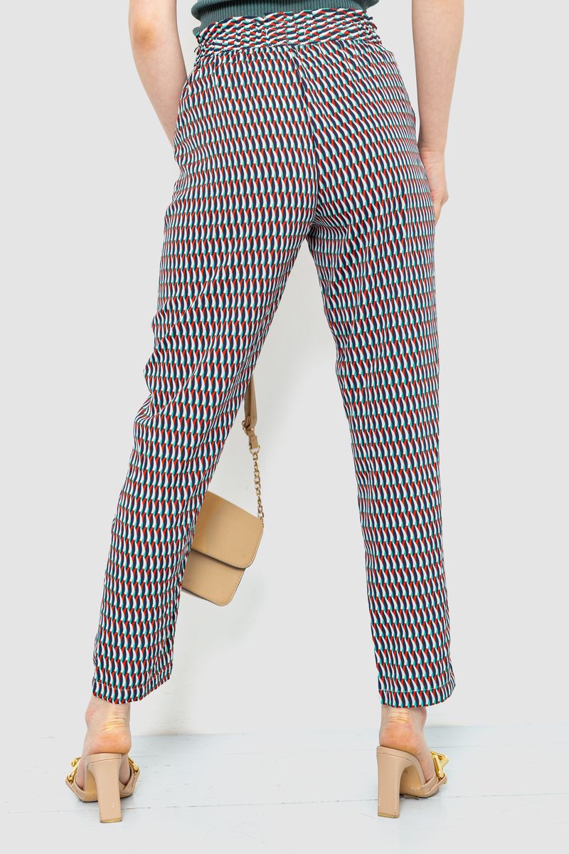 Штаны женские свободного кроя, цвет сине-мятный, 244R053 — изображение 4