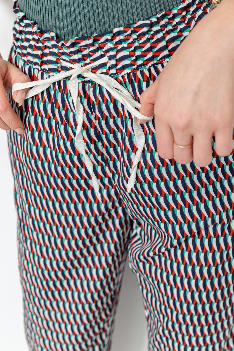 Штаны женские свободного кроя, цвет сине-мятный, 244R053 — изображение 5