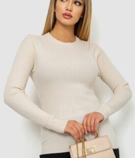 Кофта женская однотонная, цвет светло-бежевый, 244R2031