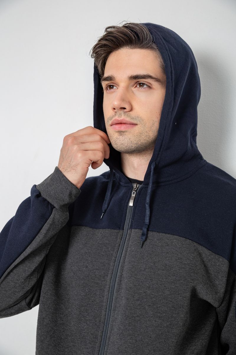 Спортивный костюм мужской на флисе, цвет серо-синий, 244R9140 — изображение 5