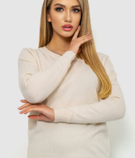 Кофта женский однотонный повседневный, цвет светло-бежевый, 244R2033