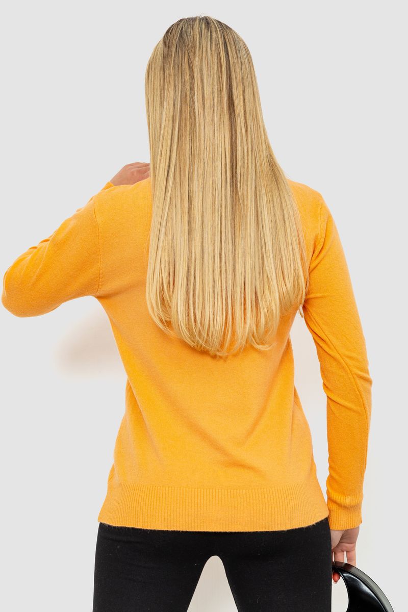 Кофта женский однотонный повседневный, цвет светло-оранжевый, 244R2033 — изображение 4