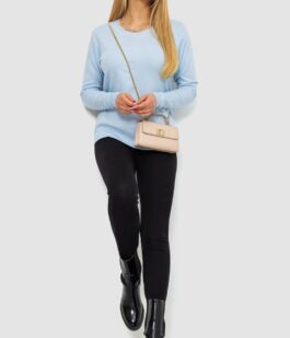 Кофта женский однотонный повседневный, цвет светло-голубой, 244R2033