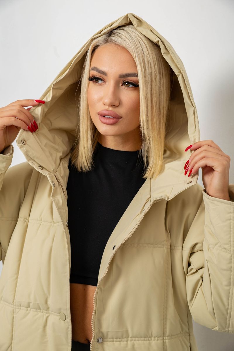 Куртка женская зимняя, цвет бежевый, 244R8832 — изображение 7