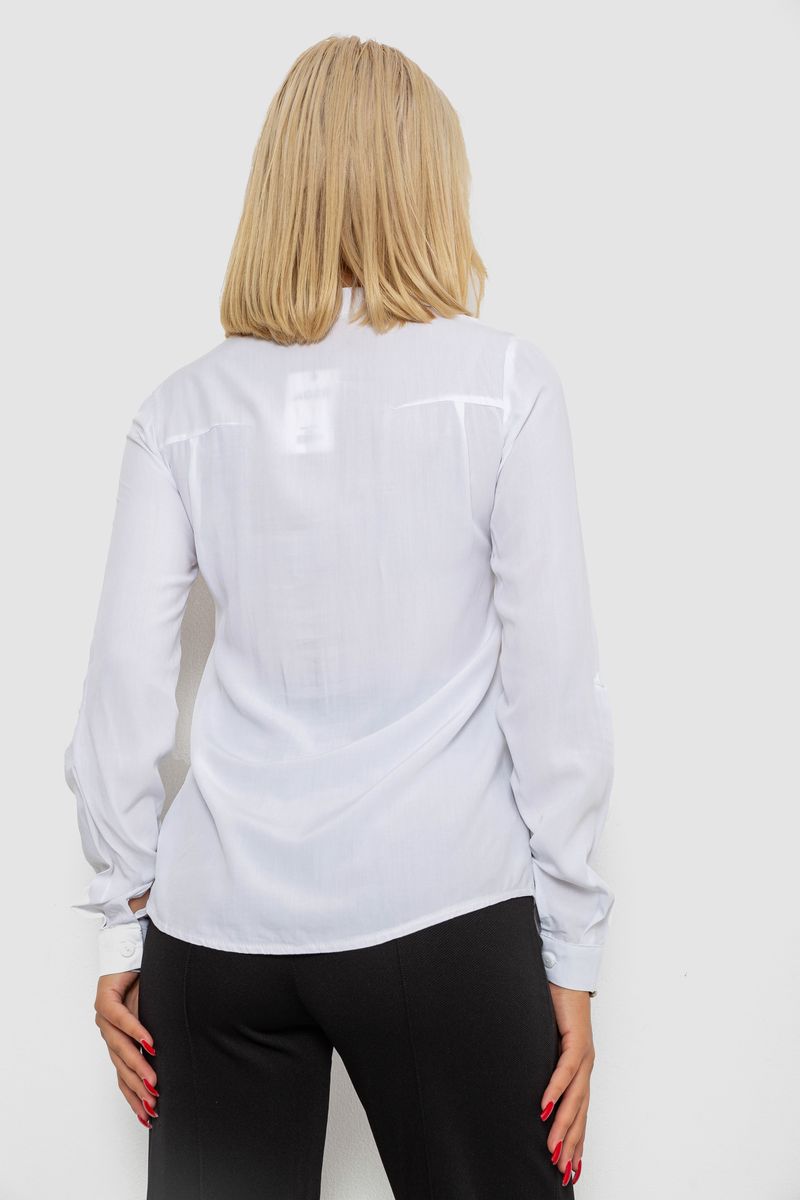 Блуза однотонная, цвет белый, 230RR-96 — изображение 4