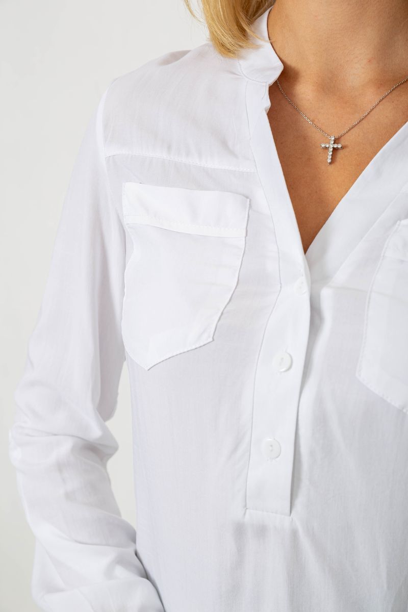 Блуза однотонная, цвет белый, 230RR-96 — изображение 5