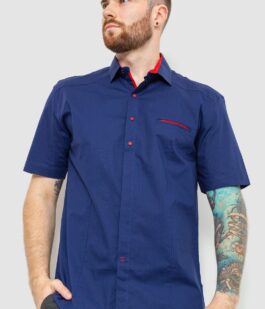 Рубашка мужская, цвет темно-синий, 214R7113