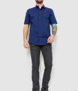 Рубашка мужская, цвет темно-синий, 214R7113