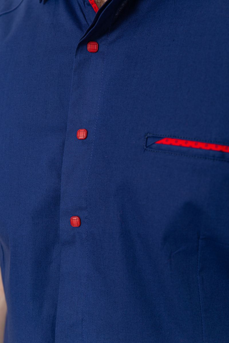 Рубашка мужская, цвет темно-синий, 214R7113 — изображение 5