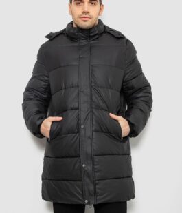 Куртка мужская зимняя удлиненная, цвет черный, 244RH76-15