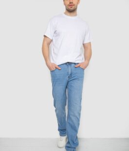 Джинсы мужские однотонные, цвет голубой, 244R21-730